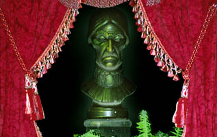 A watchful statue from Phantom Manor.