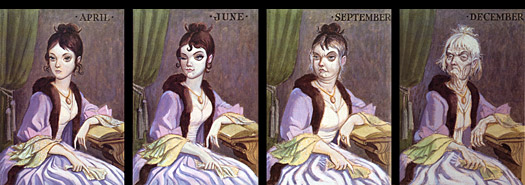 Marc Davis changing portrait concepts from Disneyland's Haunted Mansion.